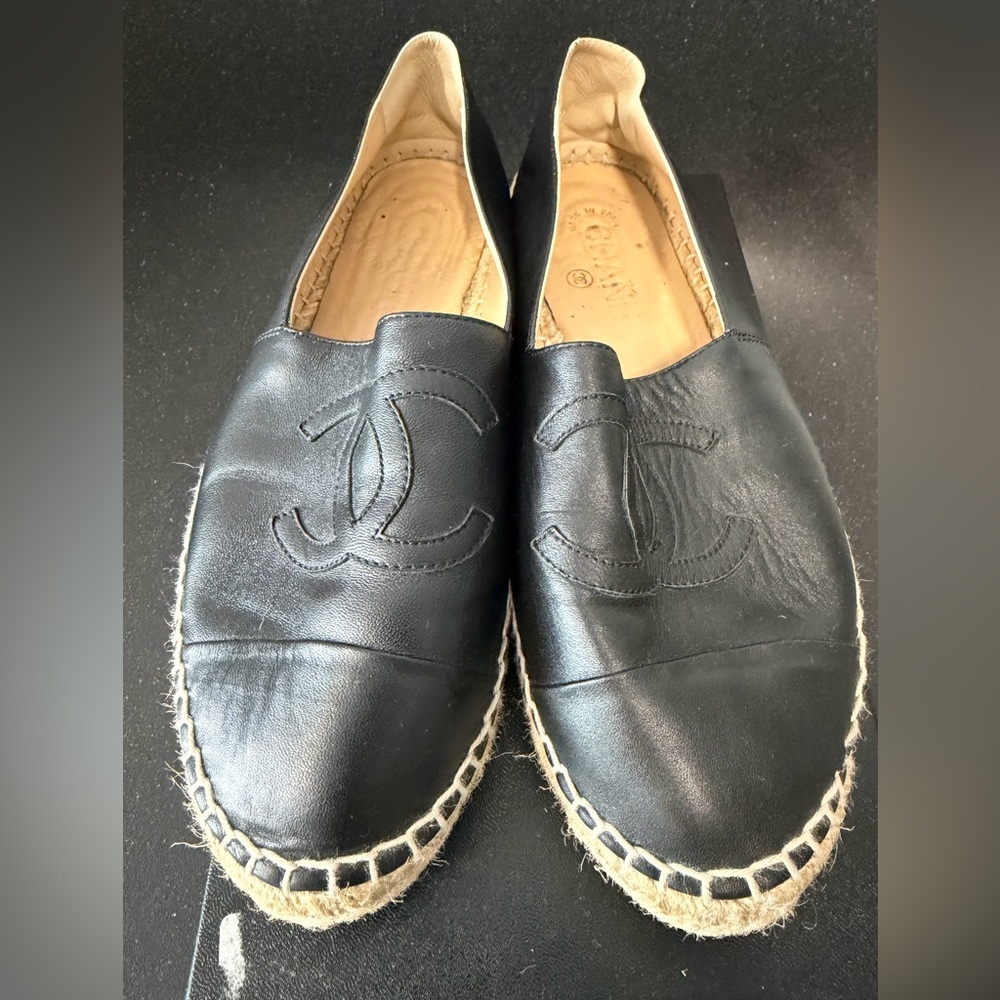 CHANEL Black Espadrilles